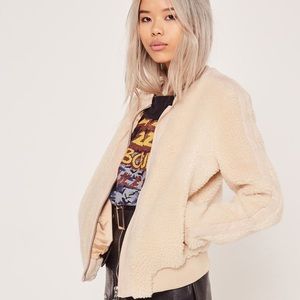 Faux Shearling Bomber Jacket